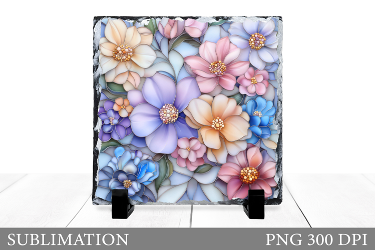 Wildflowers Slate Sublimation. Flowers Sublimation