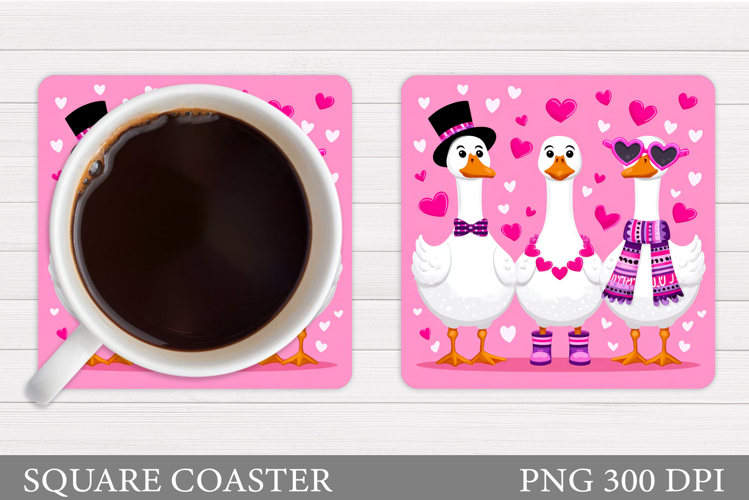Valentines Goose Coaster. Valentines Coaster Sublimation