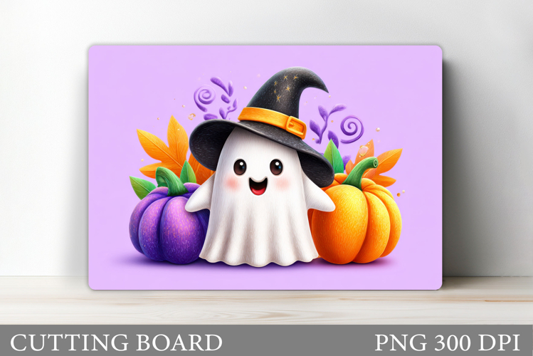 Ghost Cutting Board Sublimation. Halloween Cutting Board example image 1