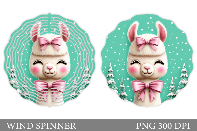 Christmas Lama Wind Spinner. Christmas Wind Spinner Design