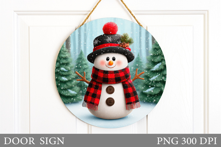 Christmas Snowman Door Sign. Christmas Door Sign Sublimation