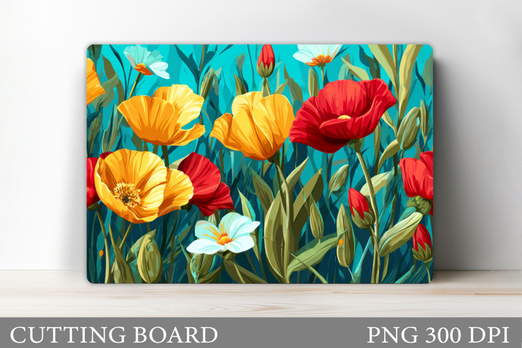 Wildflowers Cutting Board. Flowers Cutting Board Sublimation