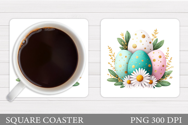 Easter Eggs Coaster Design. Easter Coaster Sublimation