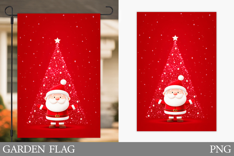 Santa Claus Garden Flag. Christmas Garden Flag Sublimation