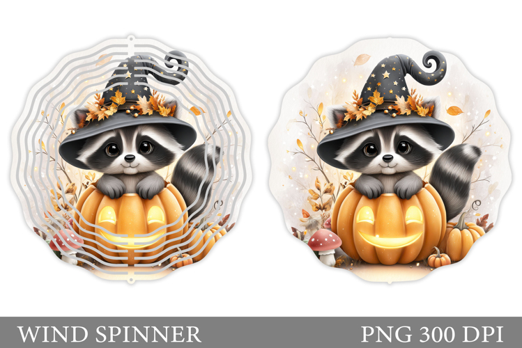 Cute Raccoon Wind Spinner. Cute Halloween Wind Spinner