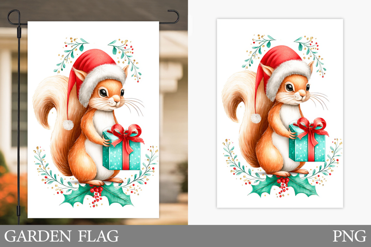 Cute Squirrel Kitchen Towel. Christmas Kitchen Towel Design