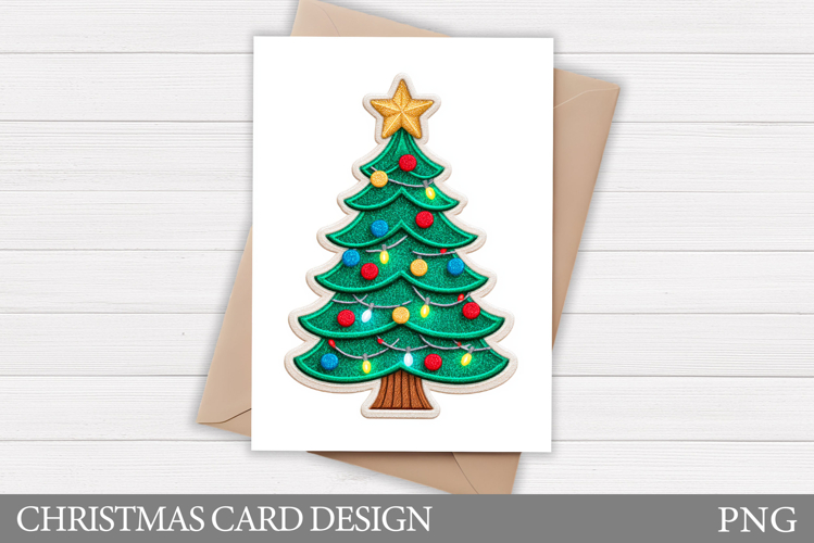 Christmas Card Printable. Christmas Tree Card Design