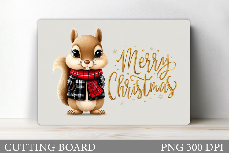Christmas Squirrel Cutting Board. Christmas Cutting Board