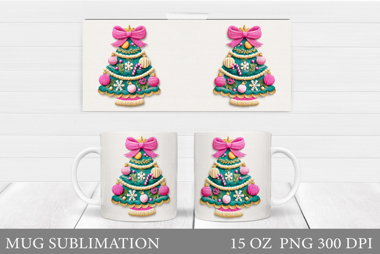 Christmas Tree Mug Design. Christmas Tree Mug Sublimation