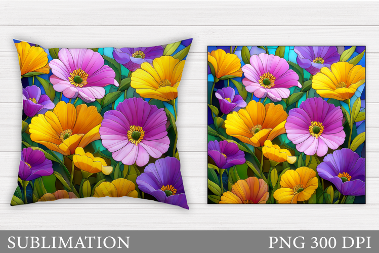 Flowers Pillow Sublimation. Floral Pillow Design