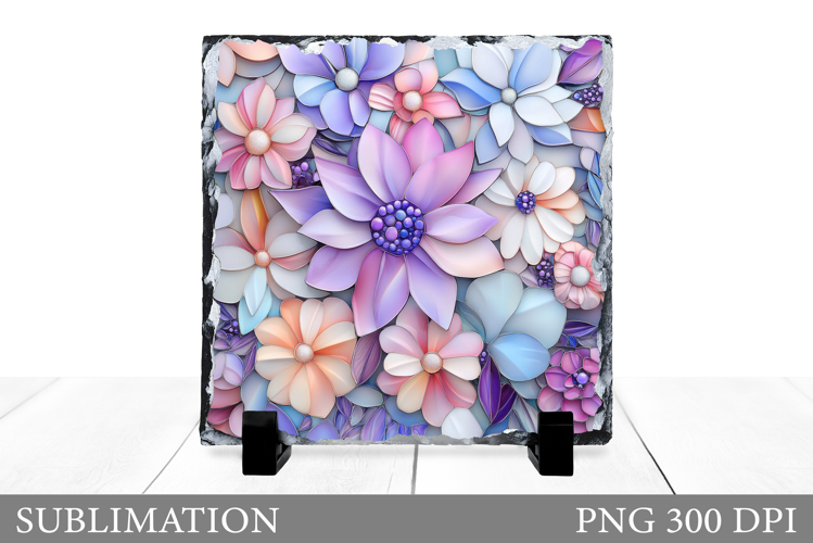 Flowers Sublimation. Flowers Slate Sublimation