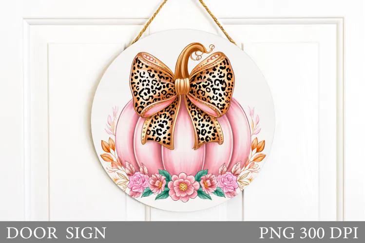 Pumpkin Door Sign Sublimation. Fall Door Sign Design
