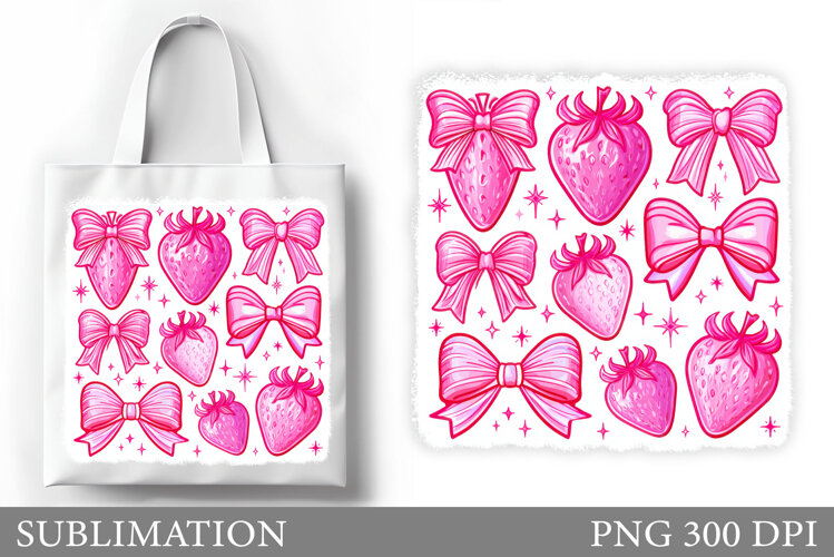Strawberry Tote Bag Sublimation. Strawberry Sublimation example image 1
