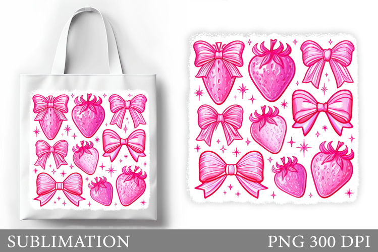 Strawberry Tote Bag Sublimation. Strawberry Sublimation