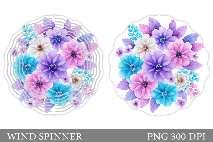 Floral Wind Spinner Sublimation. Flowers Wind Spinner Design