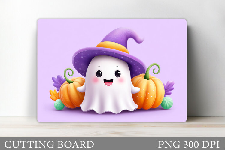 Ghost Cutting Board Sublimation. Halloween Cutting Board example image 1