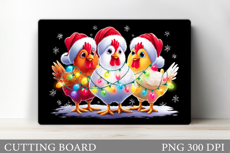 Chicken Cutting Board. Christmas Cutting Board Sublimation