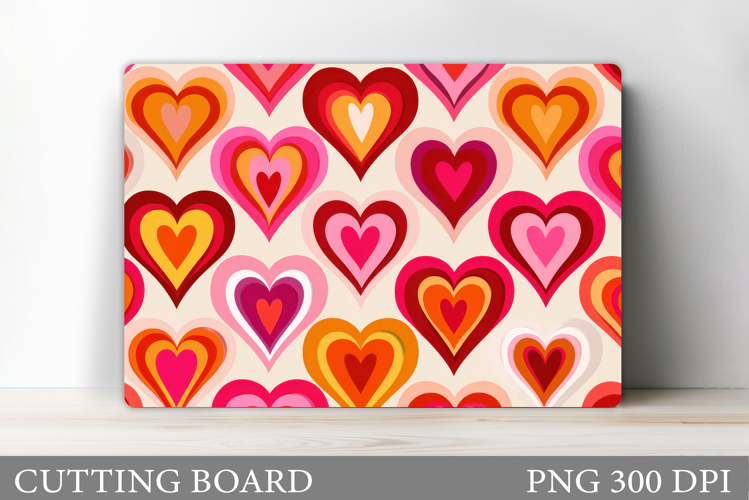 Hearts Cutting Board Design. Valentines Cutting Board