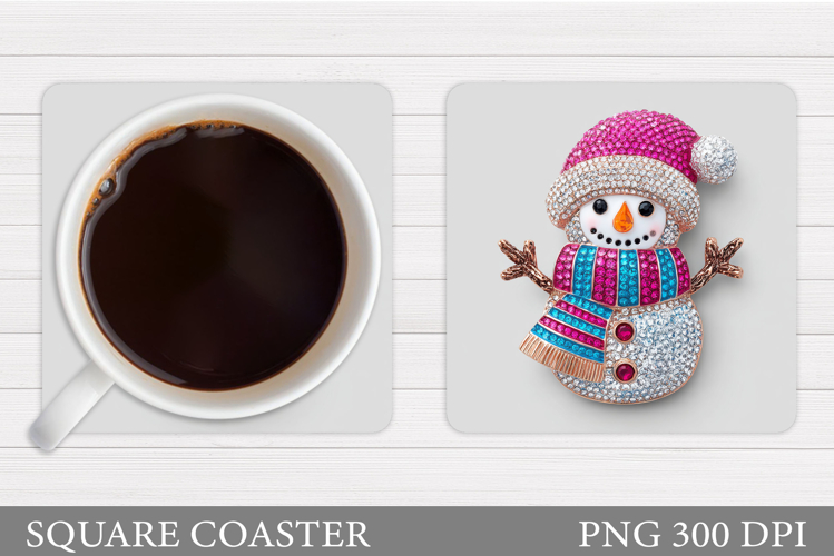 Christmas Disco Snowman Coaster. Christmas Coaster Design