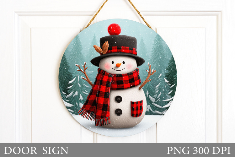 Christmas Snowman Door Sign. Christmas Door Sign Design