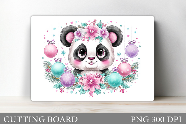 Christmas Panda Cutting Board. Christmas Cutting Board