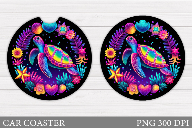 Sea Turtle Car Coaster. Sea Turtle Sublimation