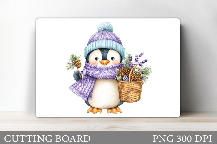 Cute Penguin Cutting Board. Christmas Cutting Board Design