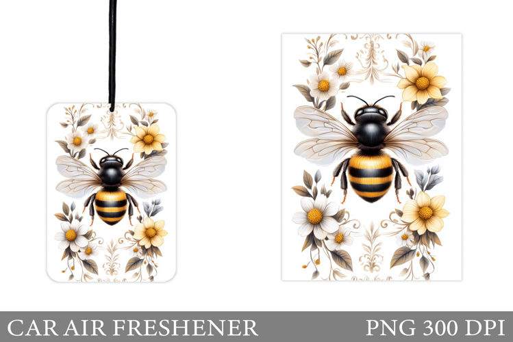 Bee Car Air Freshener. Flowers Car Air Freshener