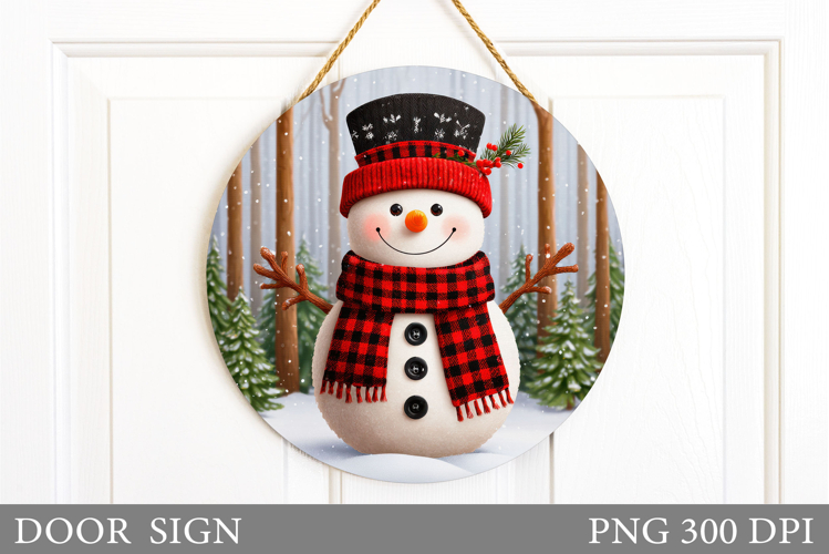 Christmas Snowman Door Sign. Christmas Door Sign Sublimation