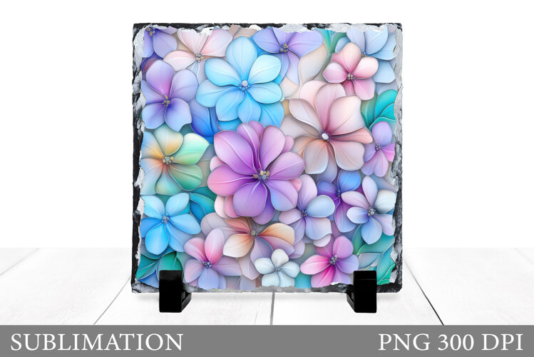 Wildflowers Slate Sublimation. Flowers Sublimation example image 1