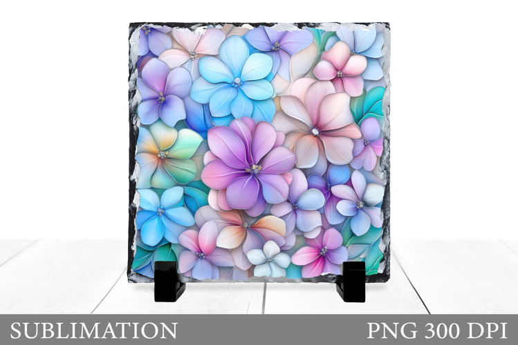 Wildflowers Slate Sublimation. Flowers Sublimation