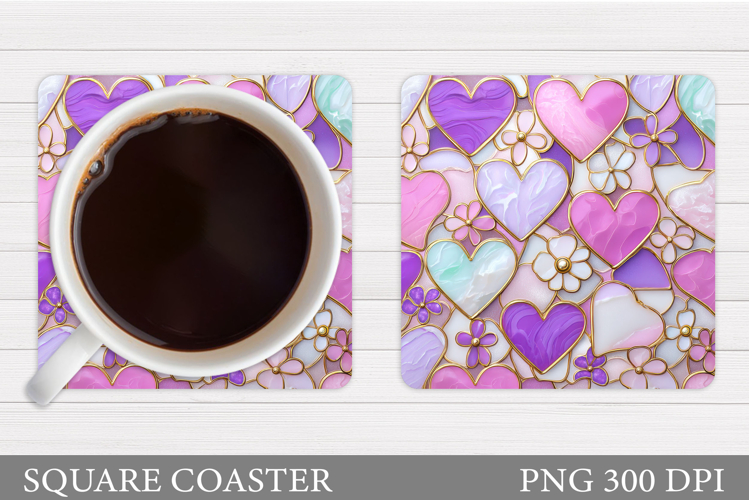 Hearts Coaster Design. Valentine Coaster Sublimation