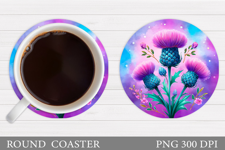Floral Coaster Sublimation. Flowers Coaster Design