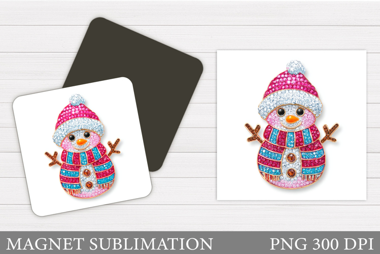 Snowman Magnet Sublimation. Christmas Magnet Design