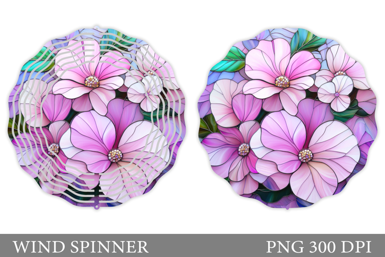 Flowers Wind Spinner Design. Floral Wind Spinner Sublimation