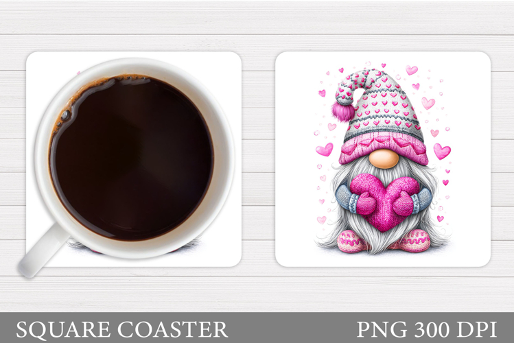 Valentines Gnome Coaster. Valentines Coaster Sublimation