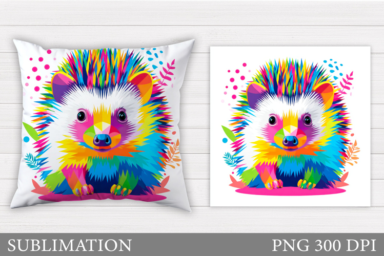 Cute Hedgehog Pillow Design. Cute Hedgehog Sublimation example image 1