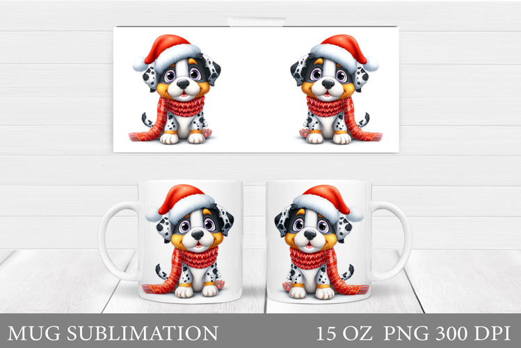 Christmas Dog Mug Design. Christmas Mug Sublimation
