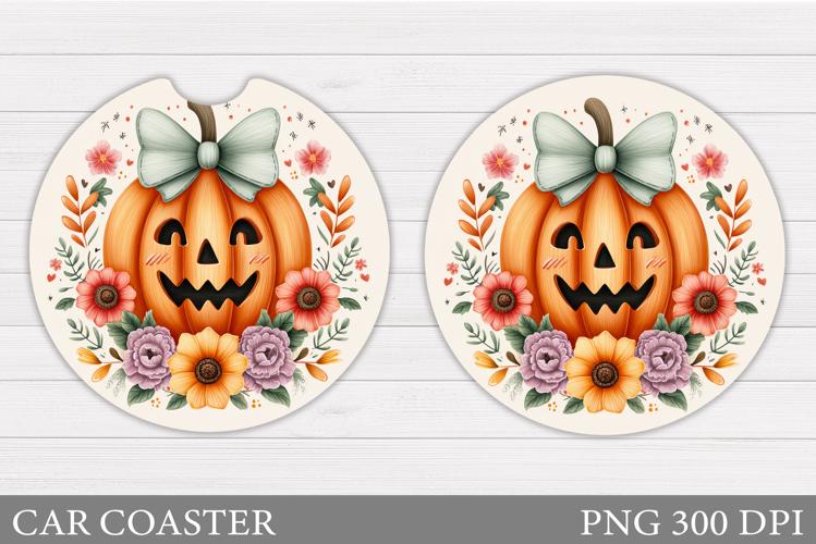 Halloween Pumpkin Coaster Design. Halloween Car Coaster