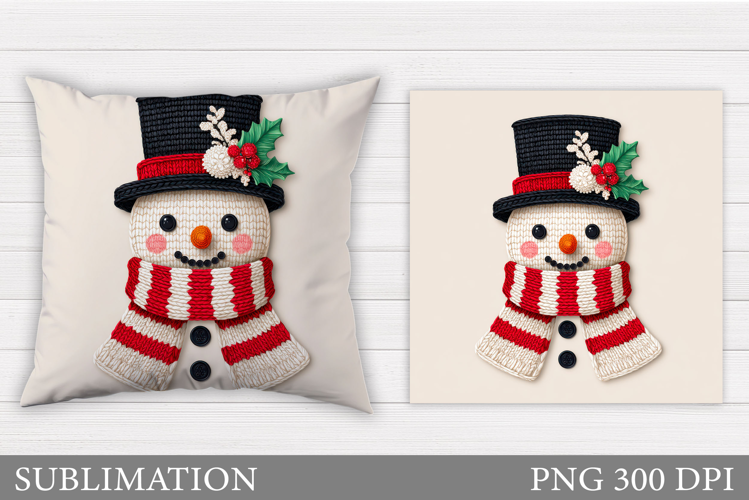 Snowman Pillow Sublimation. Christmas Pillow Design