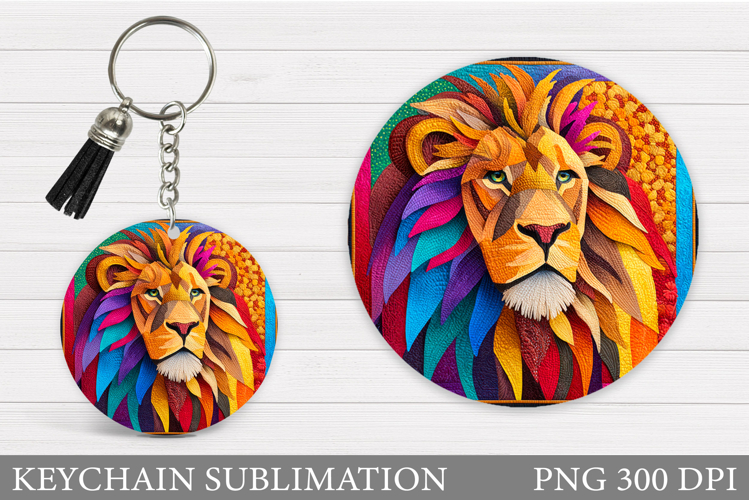 Lion Keychain Design. Lion Sublimation example image 1