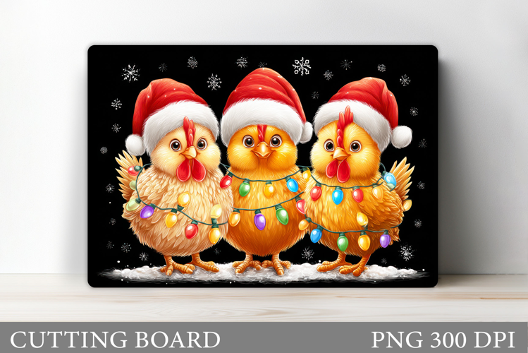Chicken Cutting Board. Christmas Cutting Board Sublimation