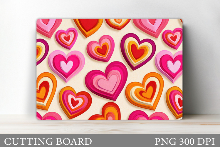 Hearts Cutting Board Design. Valentines Cutting Board