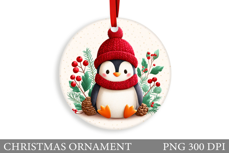Cute Penguin Christmas Ornament. Christmas Ornament Design