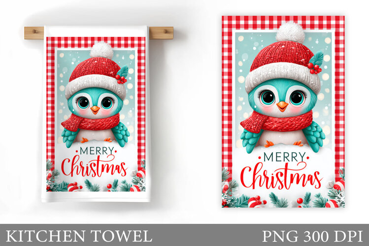 Christmas Peacock Kitchen Towel. Christmas Kitchen Towel example image 1