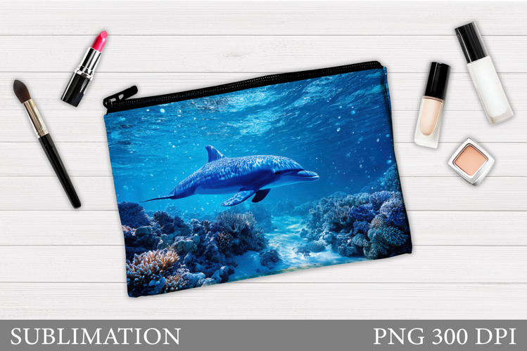 Dolphin Makeup Bag Design. Dolphin Cosmetics Bag Sublimation
