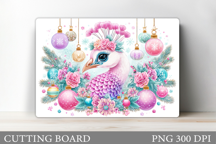 Christmas Peacock Cutting Board. Christmas Cutting Board