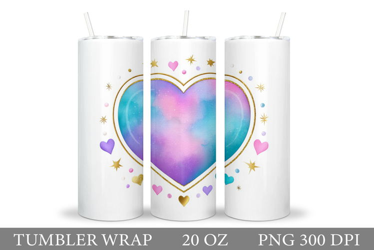Heart Tumbler Design. Valentine Tumbler Wrap Sublimation
