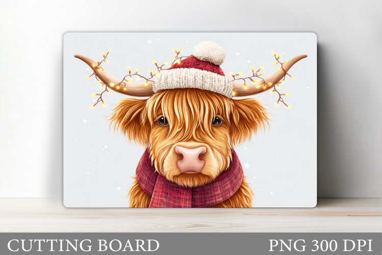 Christmas Cow Cutting Board. Christmas Cutting Board example image 1