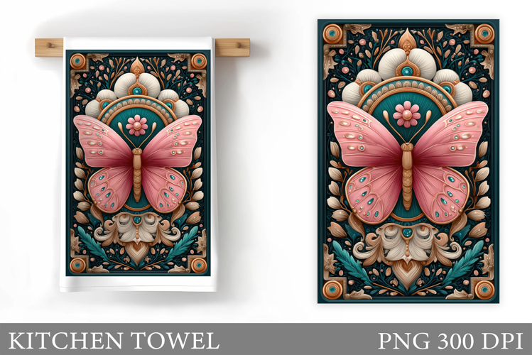 Butterfly Kitchen Towel Design. Butterfly Sublimation